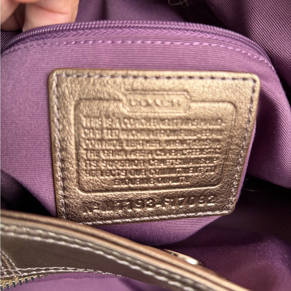 Coach Soho Metallic Gold Leather Shoulder Bag - Picture 14 of 15